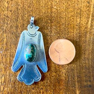 Southwestern silver bird pendant